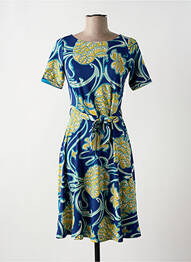 Robe mi-longue imprimé fleurs manches courtes bleu KING LOUIE femme