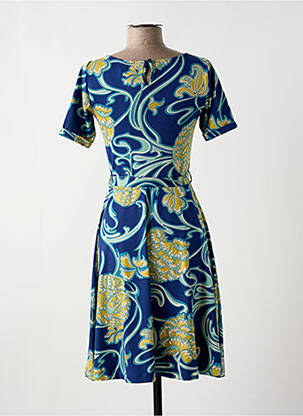 Robe mi-longue imprimé fleurs manches courtes bleu KING LOUIE femme