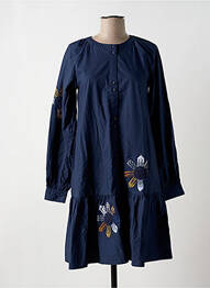 Robe courte coupe évasée manches longues bleu NUMPH femme