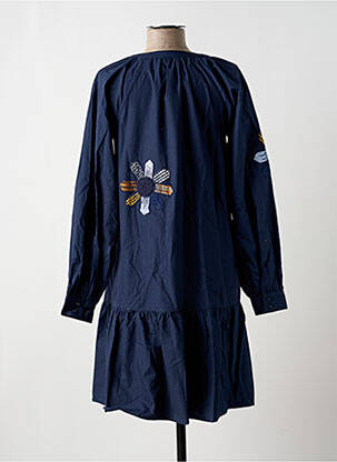 Robe courte coupe évasée manches longues bleu NUMPH femme