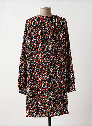 Robe courte coupe évasée manches longues noir CALIE femme