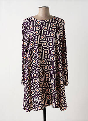 Robe courte coupe évasée manches longues violet COMPAÑIA FANTASTICA femme