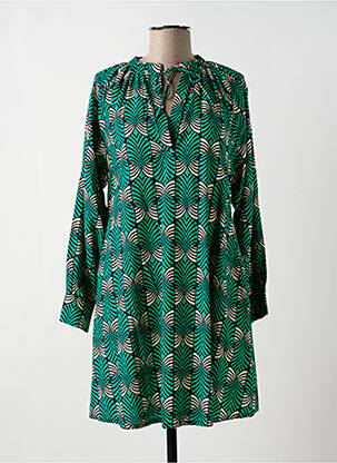 Robe courte coupe évasée manches longues vert COMPAÑIA FANTASTICA femme