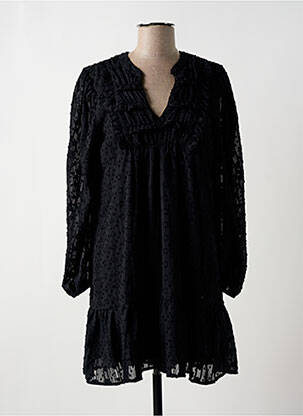 Robe courte manches longues manches longues noir CHERRY PARIS femme