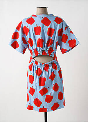 Robe courte manches courtes manches courtes bleu COMPAÑIA FANTASTICA femme