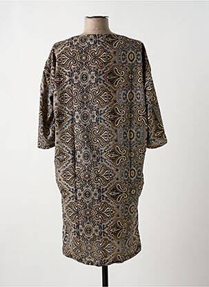 Robe mi-longue coupe fluide manches courtes gris PINK P femme
