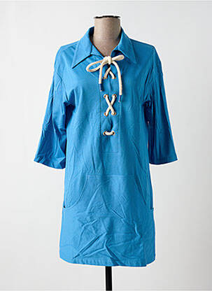 Robe courte manches 3/4 manches 3/4 bleu VEDETTE femme