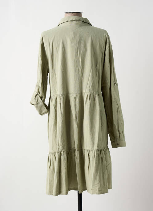 Robe mi-longue manches longues manches longues vert KAFFE femme