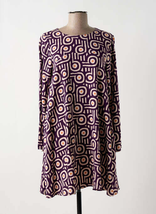 Robe courte coupe évasée manches longues violet COMPAÑIA FANTASTICA femme
