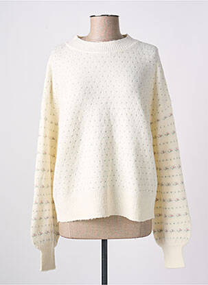 Pull coupe cintrée manches longues beige LOSAN femme