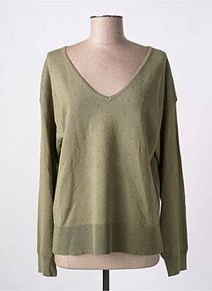 Pull coupe cintrée manches longues vert NUMPH femme