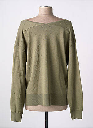 Pull coupe cintrée manches longues vert NUMPH femme
