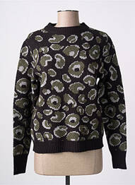 Pull coupe cintrée manches longues noir LOSAN femme