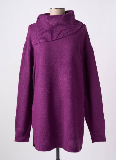 Pull col roulé violet LOSAN pour femme