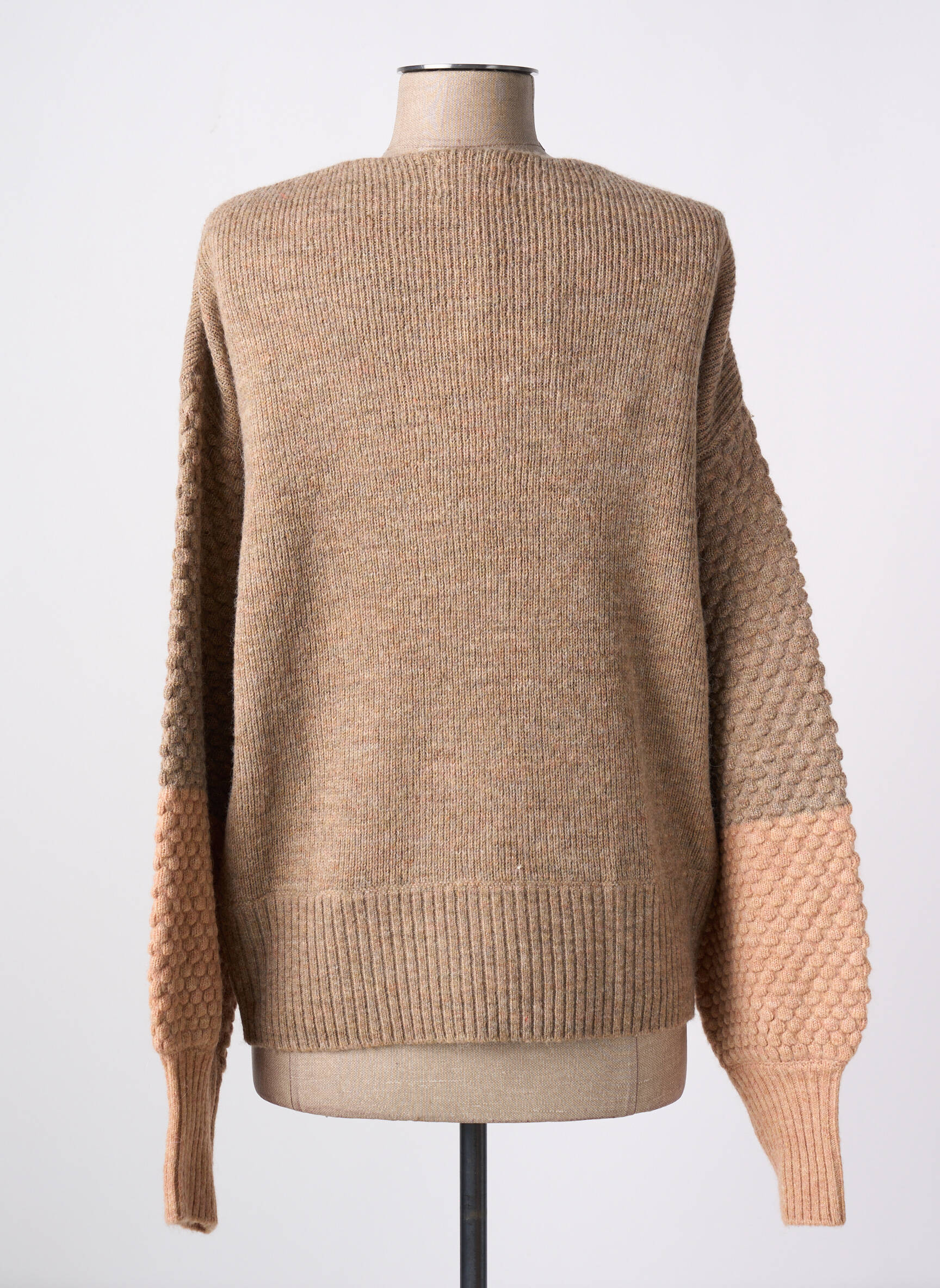Pull Femme Col V Marron Antonio Melani Taille M - Occasion Très Bon état, Détails Tressés
