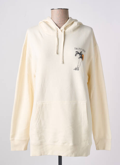 Sweat-shirt à capuche beige SALTY CREW pour femme