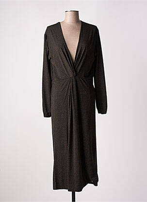 Robe mi-longue manches longues manches longues vert LOSAN femme