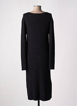 Robe pull col v manches longues noir LOSAN femme