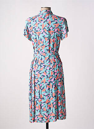 Robe mi-longue imprimé fantaisie manches courtes bleu COMPAÑIA FANTASTICA femme