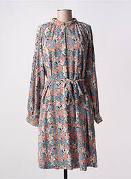Robe mi-longue imprimé fleurs manches longues bleu NUMPH femme