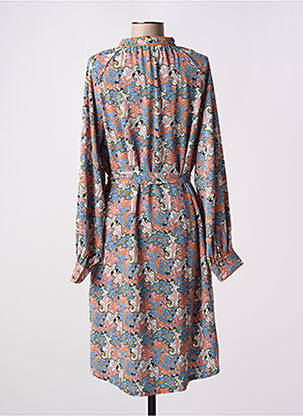 Robe mi-longue imprimé fleurs manches longues bleu NUMPH femme