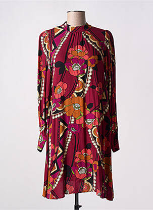 Robe courte fermeture zippée au dos manches longues rouge KING LOUIE femme