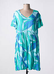 Robe mi-longue imprimé fleurs manches courtes bleu TERRACOTTA BY GRAIN DE SABLE femme