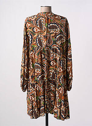 Robe courte coupe évasée manches longues vert NEW COLLECTION femme