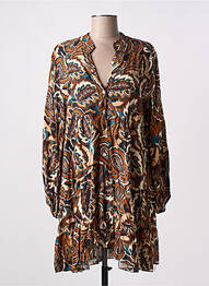 Robe courte coupe évasée manches longues bleu NEW COLLECTION femme
