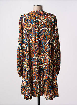 Robe courte coupe évasée manches longues bleu NEW COLLECTION femme