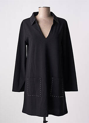 Robe courte manches longues manches longues noir LOSAN femme