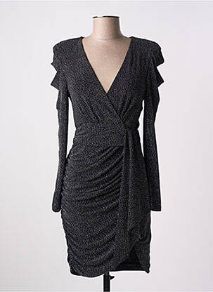 Robe courte fermeture zippée au dos manches longues noir DERHY femme