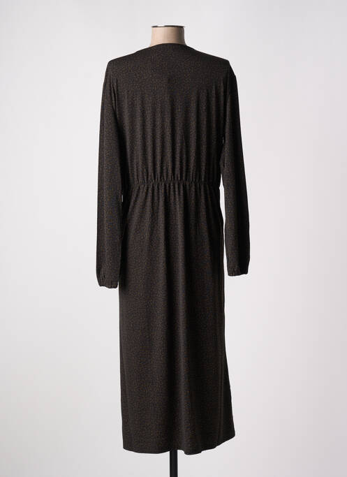 Robe mi-longue manches longues manches longues vert LOSAN femme