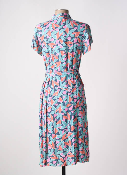 Robe mi-longue imprimé fantaisie manches courtes bleu COMPAÑIA FANTASTICA femme