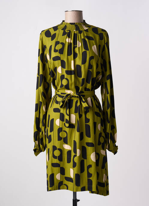 Robe mi-longue imprimé fantaisie manches longues vert MADEMOISELLE YEYE femme