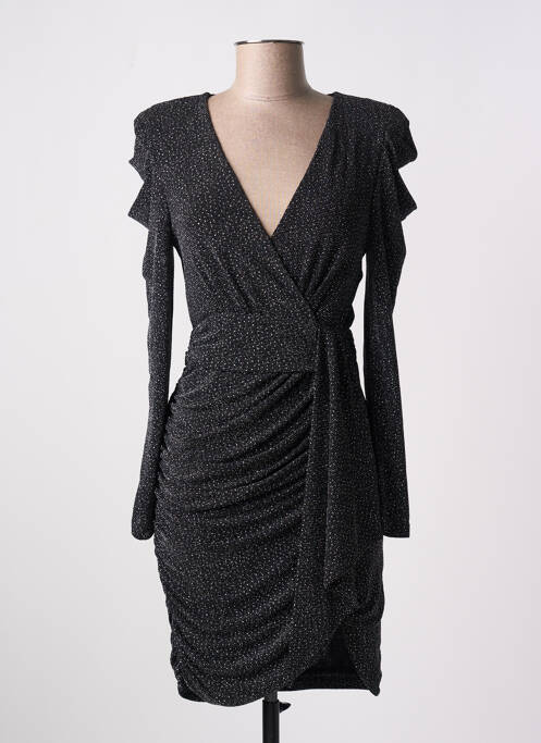 Robe courte fermeture zippée au dos manches longues noir DERHY femme