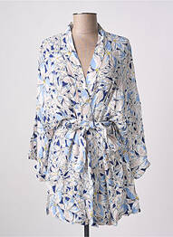 Veste kimono col cache-coeur bleu CALIE femme
