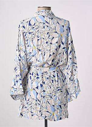 Veste kimono col cache-coeur bleu CALIE femme