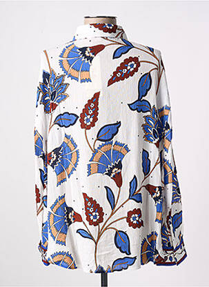 Chemisier imprimé fleurs manches longues bleu DERHY femme