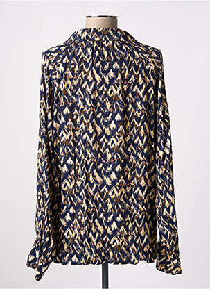 Chemisier tissage crêpe manches longues bleu CALIE femme