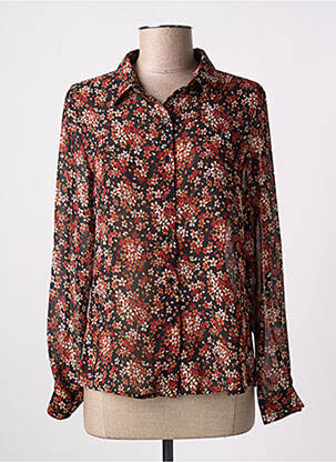 Chemisier imprimé fleurs manches longues orange NELL femme