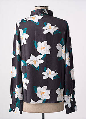 Chemisier imprimé fleurs manches longues noir LOSAN femme