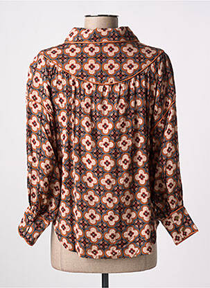 Chemisier imprimé fleurs manches longues orange MEISÏE femme