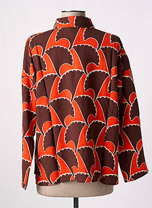 Chemisier imprimé fantaisie manches longues orange COMPAÑIA FANTASTICA femme