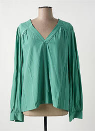 Blouse poignets boutonnés avec fente manches longues vert CHERRY PARIS femme