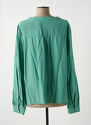 Blouse poignets boutonnés avec fente manches longues vert CHERRY PARIS femme