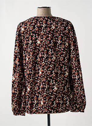 Chemisier imprimé fleurs manches longues noir CALIE femme