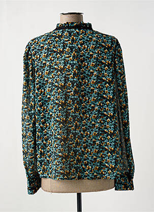 Chemisier imprimé fleurs manches longues bleu CHERRY PARIS femme