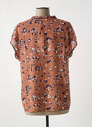 Blouse manches courtes manches courtes marron KAFFE femme