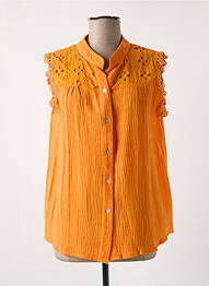 Chemisier manches courtes manches courtes orange NELL femme